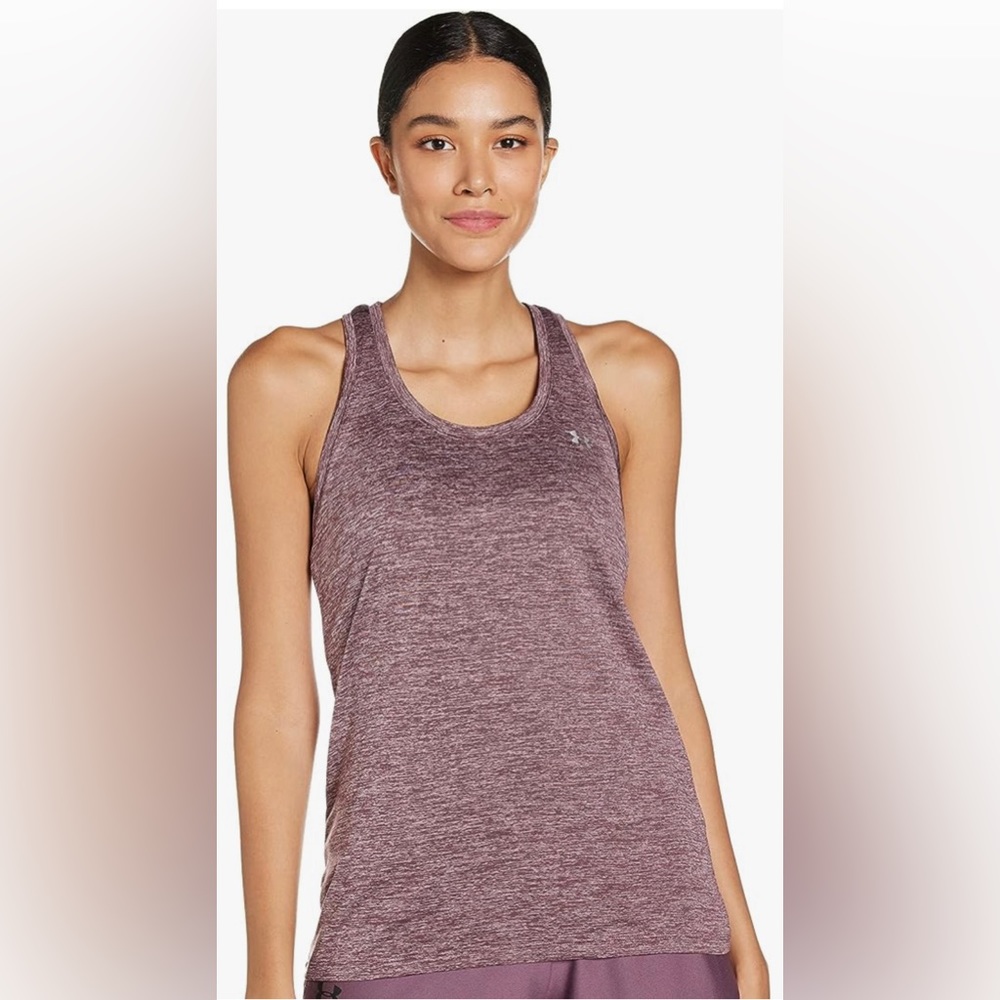 Like NEW- XS Under Armour- Ash Plum Purple- Heatgear Loose Tech Twist Tank Top!